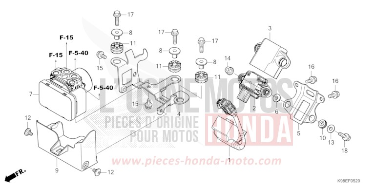 MODULATEUR ABS de CB125R MAT LUCENT SILVER METALLIC (NHC09) 2026