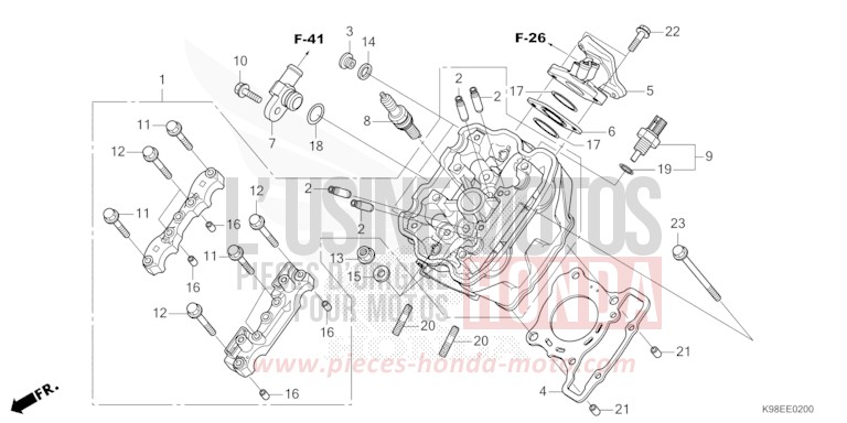 CULASSE de CB125R MAT PEARL DIASPRO RED (R414) 2026