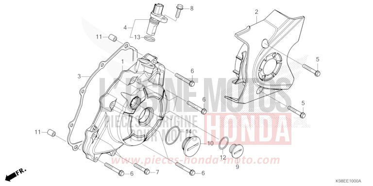PANNEAU CARTER-MOTEUR G. de CB125R MAT ROCK GRAY (NHC70) 2026