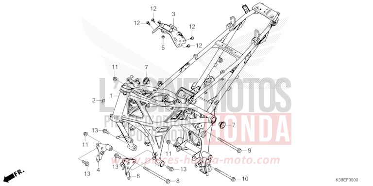 CARROSSERIE DE CHASSIS de CB125R MAT ROCK GRAY (NHC70) 2026