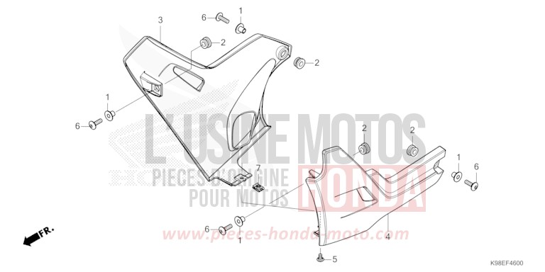 PANNEAU INFERIEUR de CB125R MAT ROCK GRAY (NHC70) 2026
