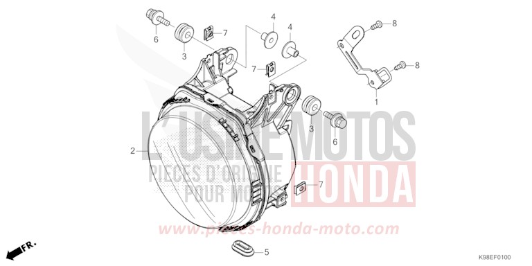 PROJECTEUR de CB125R ZEFIRO BLUE METALLIC (BG136) 2026