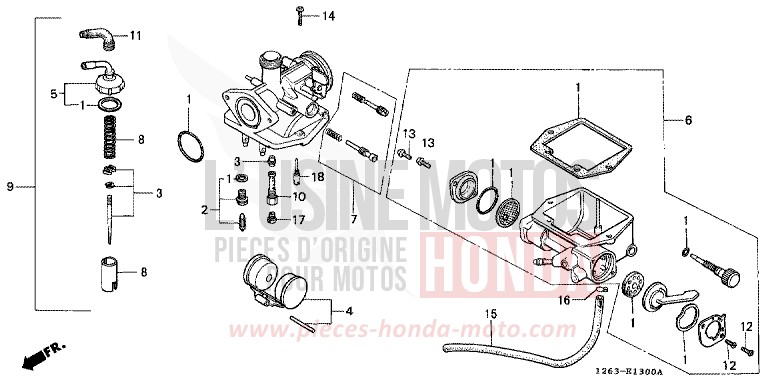 CARBURATEUR (ST50C/ST70C/K) de DAX ITALIAN RED (R157) de 1989