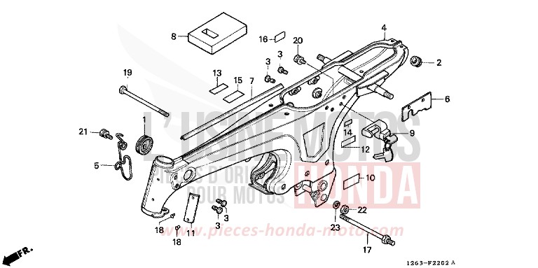 CARROSSERIE DE CHASSIS (ST70C/K/L) de DAX CANDY SAPPHIRE BLUE (PB3) de 1990