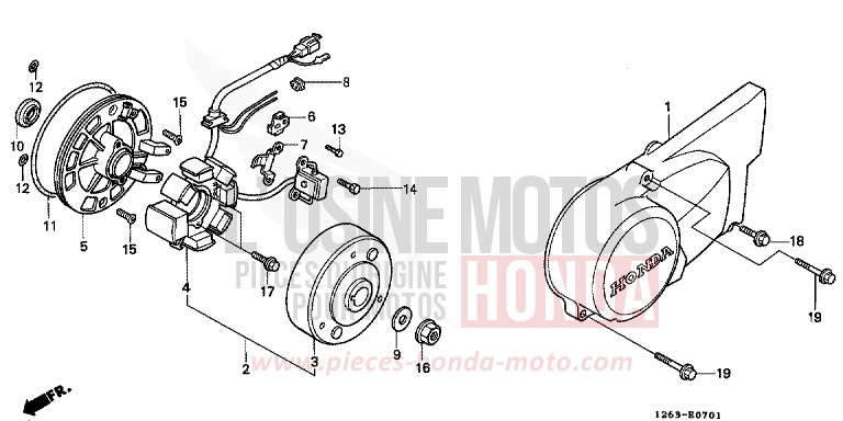 PANNEAU CARTER-MOTEUR G. (ST50J/K/L/ST70L) de DAX SHASTA WHITE (NH138) de 1990