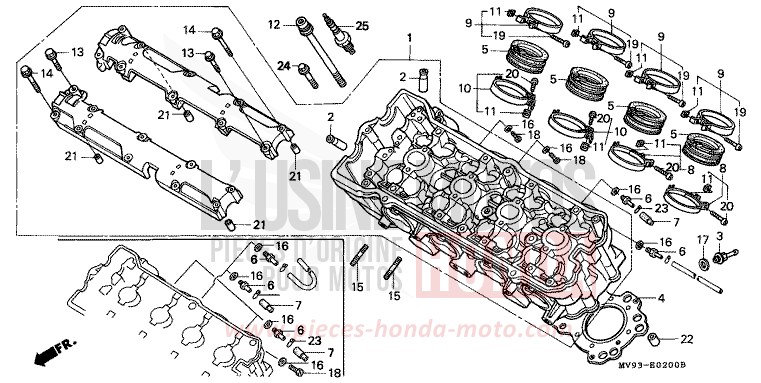 CULASSE de CBR600F BLACK (NH1E) 1992