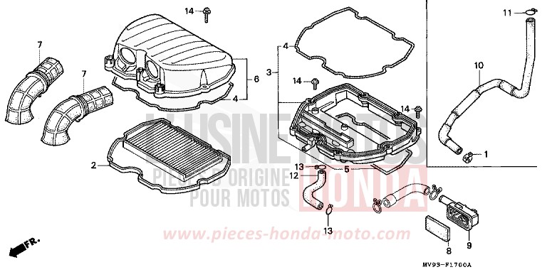 FILTRE A AIR de CBR600F BLACK (NH1E) 1992