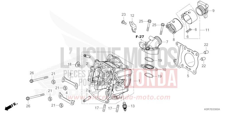 CULASSE de SH125 MAT ROCK GRAY (NHC70) 2022