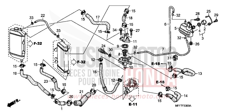 DURIT D'EAU/THERMOSTAT de Transalp PEARL CONCOURS BLACK (NHA65) 2009