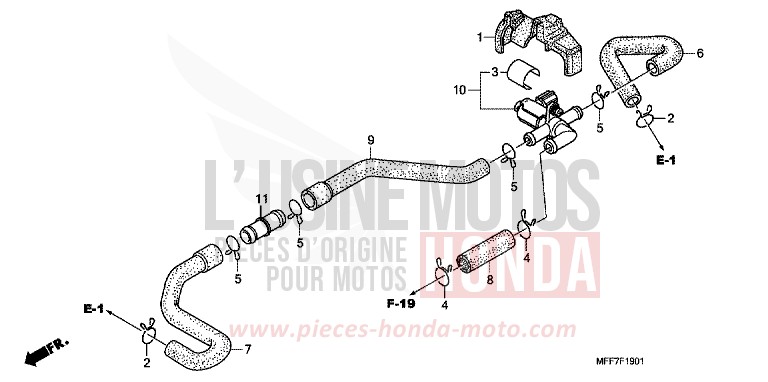 VALVE INJECTION D'AIR de Transalp PEARL CONCOURS BLACK (NHA65) 2011