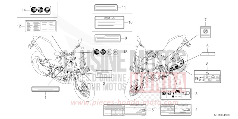 ETIQUETTE DE PRECAUTIONS de NX500 PEARL HORIZON WHITE (NHB61) 2026