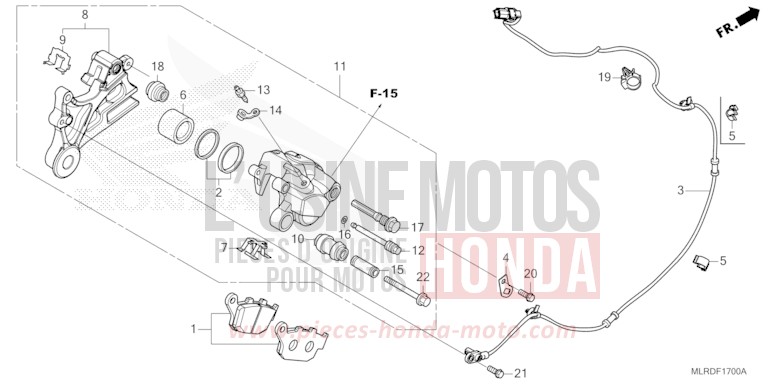 ETRIER DE FREIN ARRIERE de NX500 GRAPHITE BLACK (NHB01) 2026