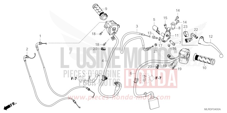 LEVIER DE GUIDON/COMMUTATEUR/CABLE de NX500 PEARL HORIZON WHITE (NHB61) 2026