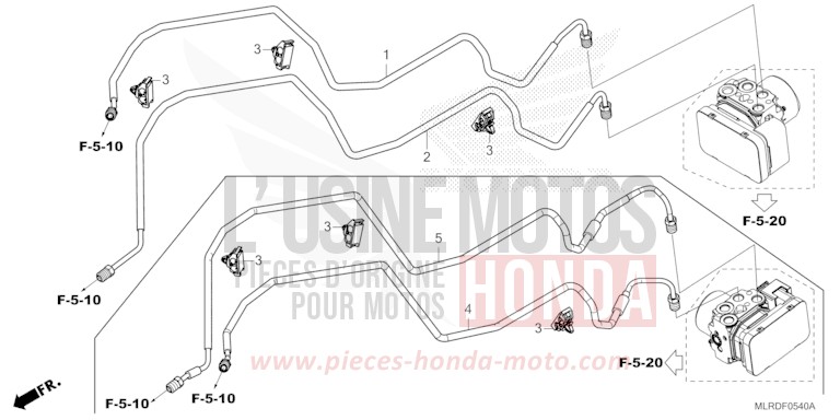 TUYAU DE FREIN de NX500 PEARL HORIZON WHITE (NHB61) 2026