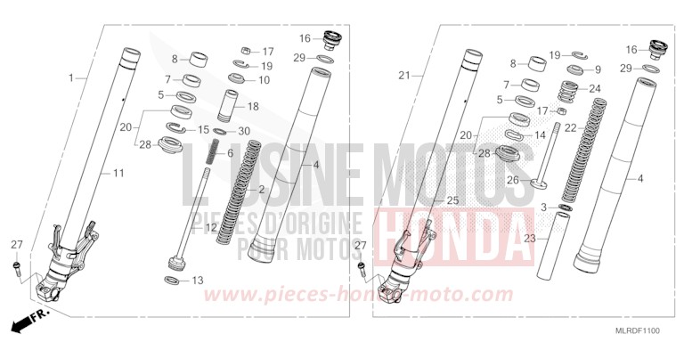 FOURCHETTE AVANT de NX500 PEARL HORIZON WHITE (NHB61) 2026