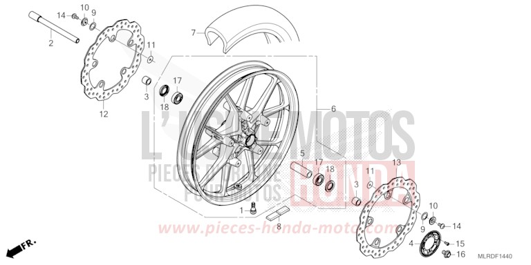 ROUE AVANT de NX500 PEARL HORIZON WHITE (NHB61) 2026