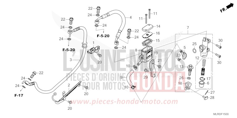 REAR BRAKE MASTER CYLINDER de NX500 GRAPHITE BLACK (NHB01) 2026