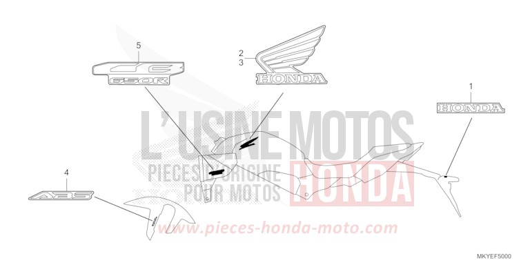 MARQUE (CB650RA/CB650RAC) de CB650R CANDY CHROMOSPHERE RED (R381) 2024