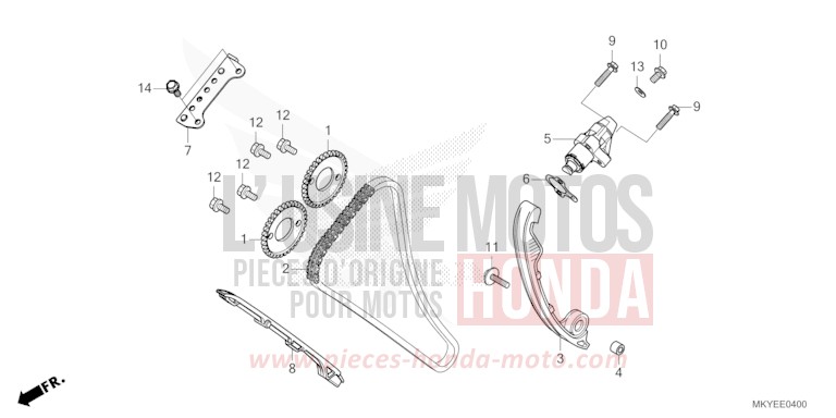 CHAINE A CAMES/TENDEUR de CB650R MAT GUNPOWDER BLACK METALLIC (NH436) 2024