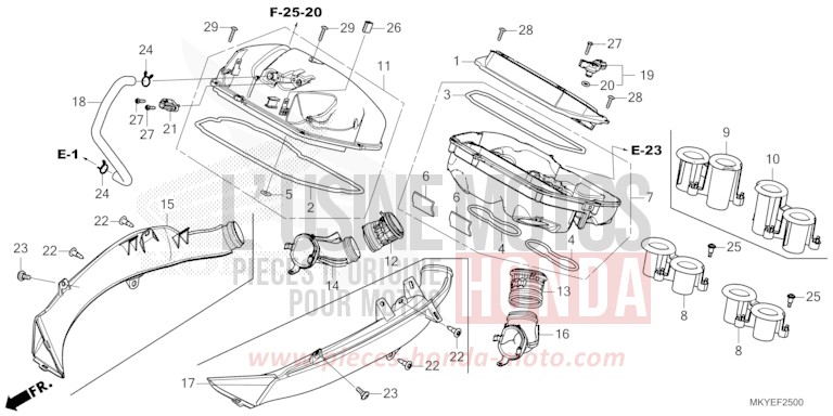 FILTRE A AIR de CB650R PEARL SMOKY GRAY (NHC53) 2024