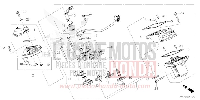 ACTIONNEUR D'EMBRAYAGE de CB650R CANDY CHROMOSPHERE RED (R381) 2024