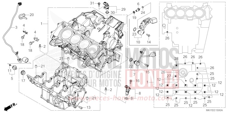 CARTER MOTEUR de CB650R CANDY CHROMOSPHERE RED (R381) 2024