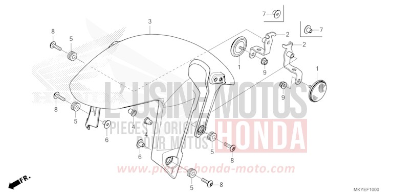 AILE AVANT de CB650R MAT GUNPOWDER BLACK METALLIC (NH436) 2024