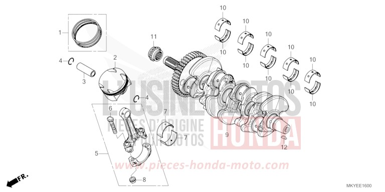 VILEBREQUIN/PISTON de CB650R MAT LAUREL GREEN METALLIC (G207) 2024