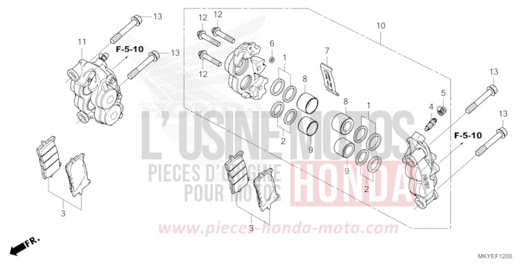 ETRIER DE FREIN AVANT de CB650R MAT LAUREL GREEN METALLIC (G207) 2024