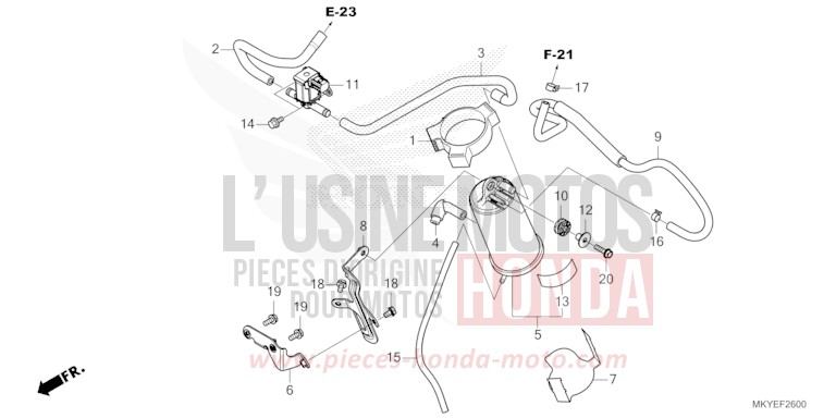 CUVETTE de CB650R PEARL SMOKY GRAY (NHC53) 2024