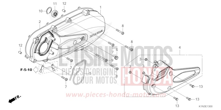 PANNEAU LATERAL GAUCHE de FSH125 PEARL JASMINE WHITE (NHB35) 2021