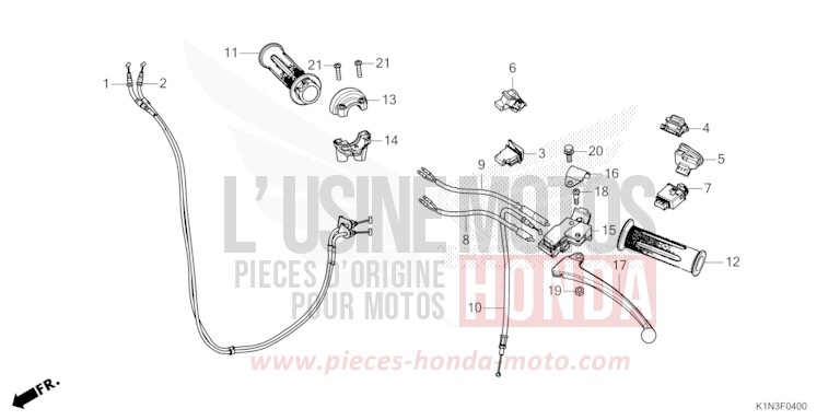 LEVIER DE GUIDON/COMMUTATEUR/CABLE de FSH125 PEARL JASMINE WHITE (NHB35) 2021