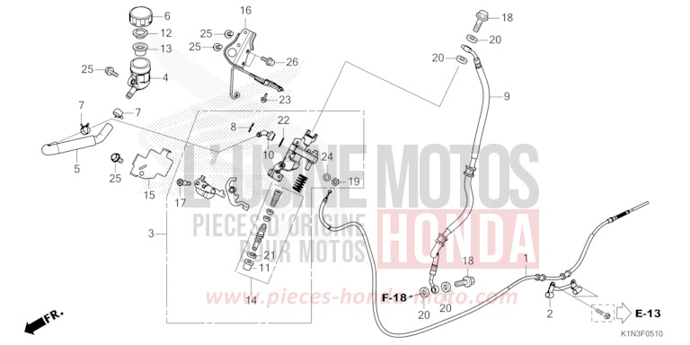 MAITRE-CYLINDRE DE FREIN de FSH125 PEARL JASMINE WHITE (NHB35) 2021