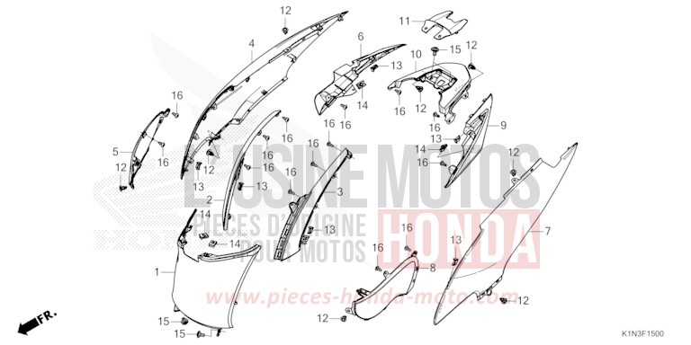 HOUSSE DE CARROSSERIE de FSH125 PEARL JASMINE WHITE (NHB35) 2021