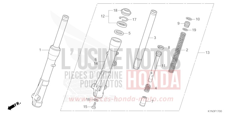 FOURCHETTE AVANT de FSH125 PEARL JASMINE WHITE (NHB35) 2021
