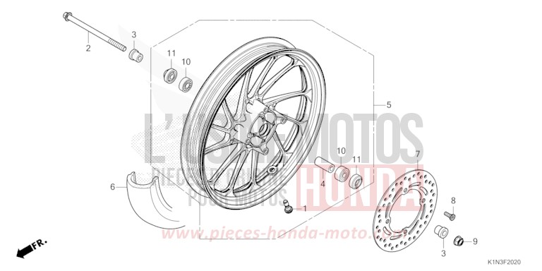 ROUE AVANT de FSH125 PEARL JASMINE WHITE (NHB35) 2021