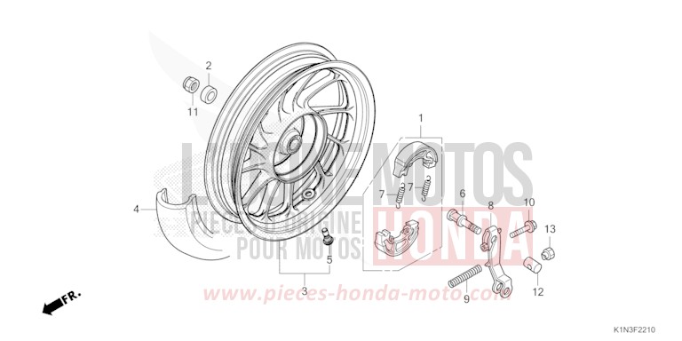 ROUE ARRIERE de FSH125 PEARL JASMINE WHITE (NHB35) 2021