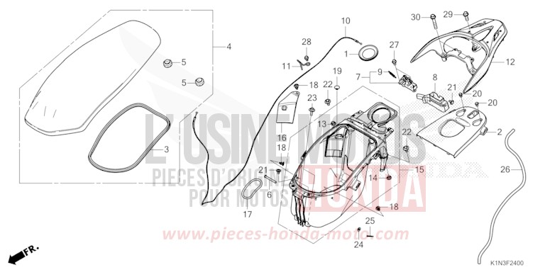 SIEGE/COMPARTIMENT A BAGAGES de FSH125 PEARL JASMINE WHITE (NHB35) 2021