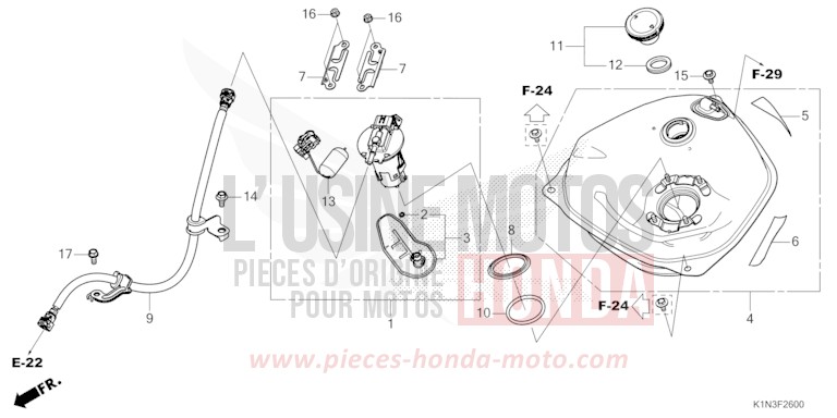 RESERVOIR A CARBURANT de FSH125 PEARL JASMINE WHITE (NHB35) 2021
