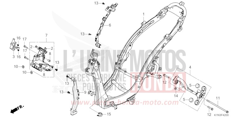CARROSSERIE DE CHASSIS de FSH125 PEARL JASMINE WHITE (NHB35) 2021