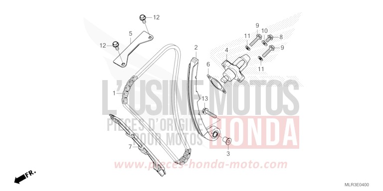 CHAINE A CAMES/TENDEUR de CBR500R GRAND PRIX RED (R380) 2026