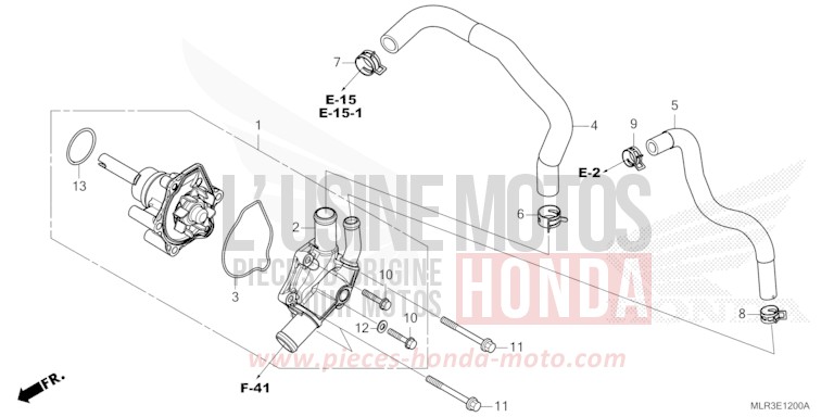 POMPE A EAU de CBR500R GRAND PRIX RED (R380) 2026