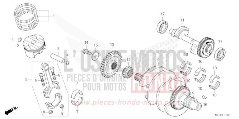 VILEBREQUIN/PISTON de CBR500R GRAND PRIX RED (R380) 2026
