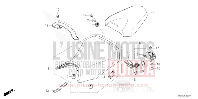 SIEGE de CBR500R GRAND PRIX RED (R380) 2026