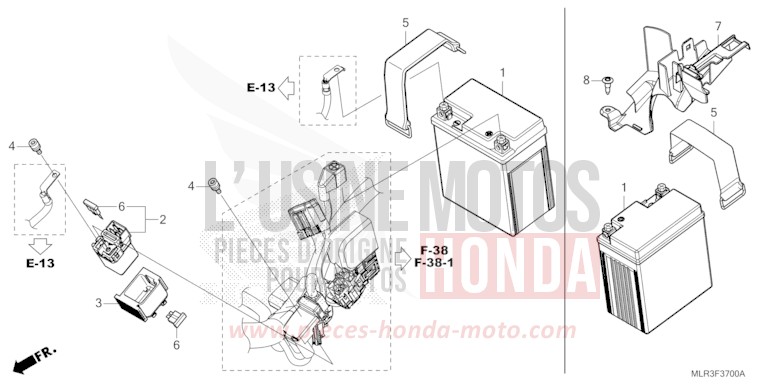 BATTERIE de CBR500R GRAND PRIX RED (R380) 2026