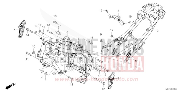 CARROSSERIE DE CHASSIS de CBR500R GRAND PRIX RED (R380) 2026