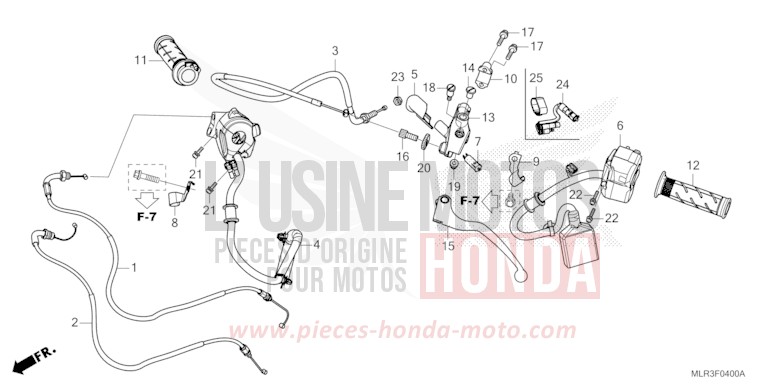 LEVIER DE GUIDON/COMMUTATEUR/CABLE de CBR500R MAT GUNPOWDER BLACK METALLIC (NH436) 2026