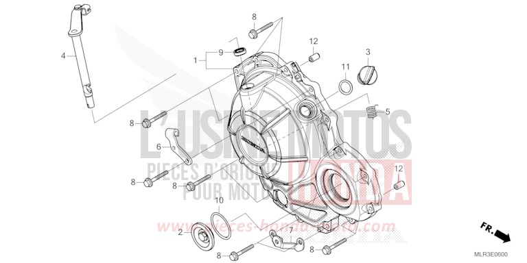 PANNEAU CARTER-MOTEUR D. de CBR500R GRAND PRIX RED (R380) 2026