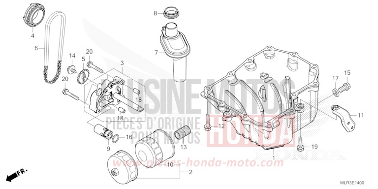 CARTER D'HUILE/POMPE A HUILE de CBR500R GRAND PRIX RED (R380) 2026