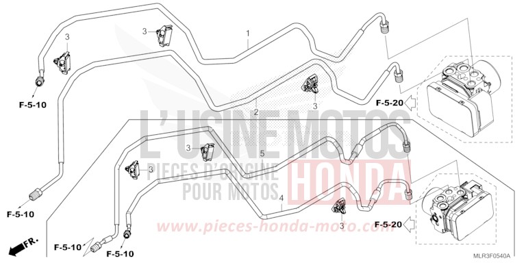 TUYAU DE FREIN de CBR500R MAT GUNPOWDER BLACK METALLIC (NH436) 2026